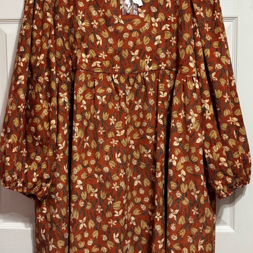 Hayden Corduroy Floral Midi Dress - Picture 8 of 10